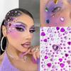 808 Pieces Heart Rhinestones Stickers Self Adhesive Flat-Back Acrylic Heart Gems Jewels Stickers for Makeup Body Eye Nail Hair Rhinestones, Wedding Valentine's Day Decor DIY Craft view 2