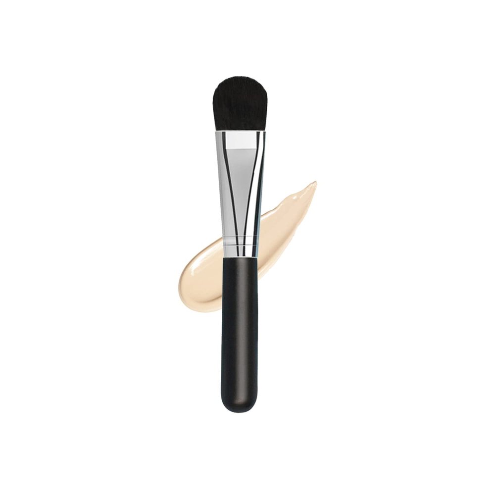 Facial Mask Application Brush, Black+Silver Soft Man-made Fiber Brush Head Cosmetic Tool for Body Lotion, Mud, Clay, Charcoal Mixed Mask