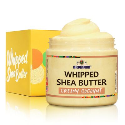 AKWAABA Whipped Shea Butter (Creamy Coconut)  Nourishes & Moisturizes | Made with Shea Butter | No Dyes & Parabens | 12 oz / 340 g