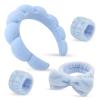 ATROCH Puffy Spa Headband & Wristband Set  Sponge Makeup & Skincare Headband for Washing Face, Cute Present for Teenage Girls, Teen Girl Gifts, and Self-Care Essentials for Women view 1