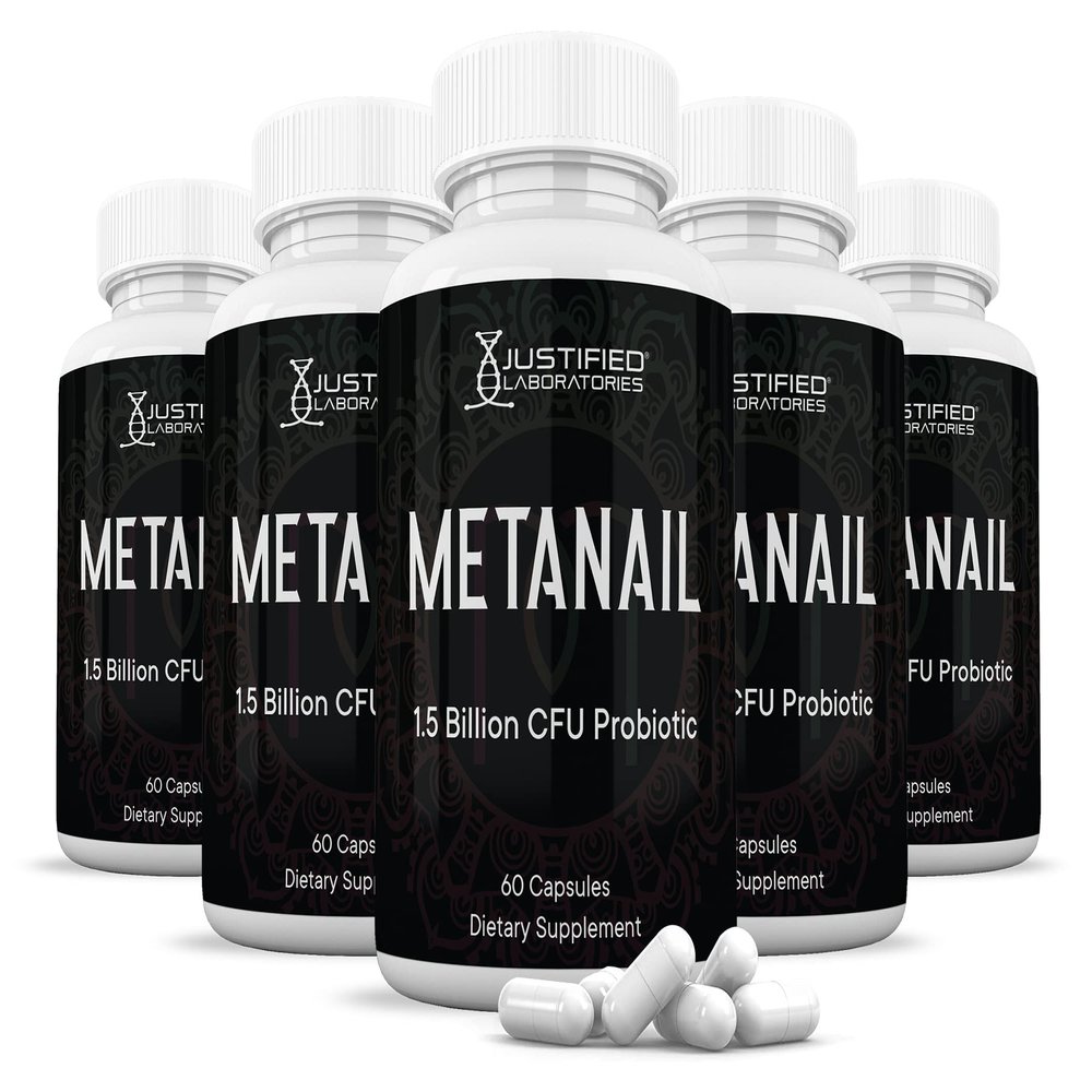 Justified Laboratories (5 Pack) Metanail 1.5 Billion CFU Probiotic Nail Support 300 Capsules