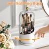 YOOLENS Makeup Brush Holder with Lid 360 Rotating Clear Dustproof Make Up Organizers for Vanity Bathroom Countertop, Transparent view 3