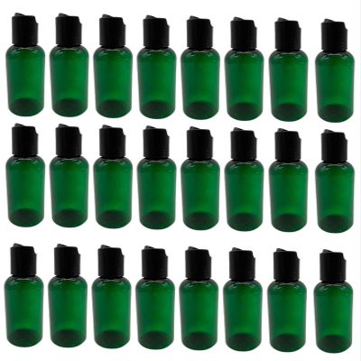 Natural Farms 2 oz Green Boston Bottles - 24 Pack Black Smooth Disc Caps