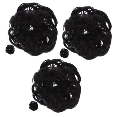 KALLORY 6pcs Hair Bun Extensions Bun Women Chignon Hairpiece Fake Hair Fullness Volume