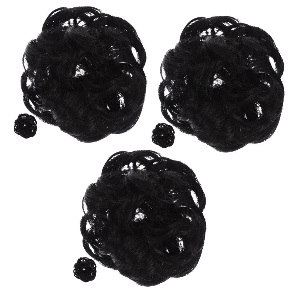 KALLORY 6pcs Hair Bun Extensions Bun Women Chignon Hairpiece Fake Hair Fullness Volume