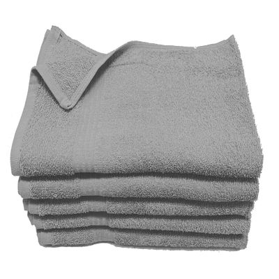 Towel Supercenter 16X27 Cotton Hand Towels (24Pack) Silver Grey for Hair, Nail, Tanning Salons, Golf Course