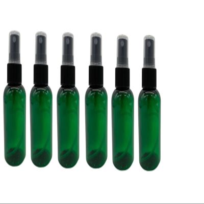 Natural Farms 2 oz Plastic Green Boston Bottles - 6 Pack Black Fine Mist Sprayers