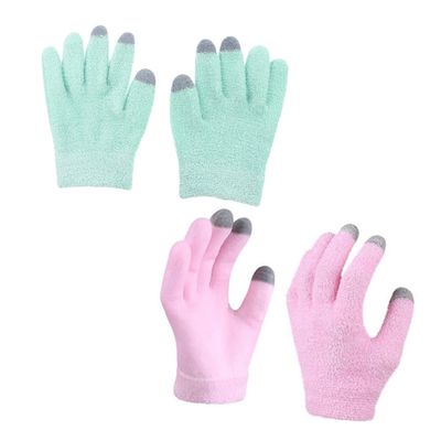 FOMIYES 2 Pairs Moisturizing Gloves for Boys and Girls Infused and Cracked Hands Relief Touch Screen Safe Gaming Gloves for Boys and Girls