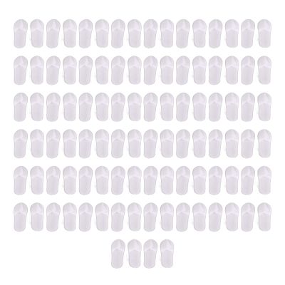 Mokernali 50 Pairs Disposable Slippers - Portable, Non-Slip, Closed Toe Spa Slippers in White for Women & Men