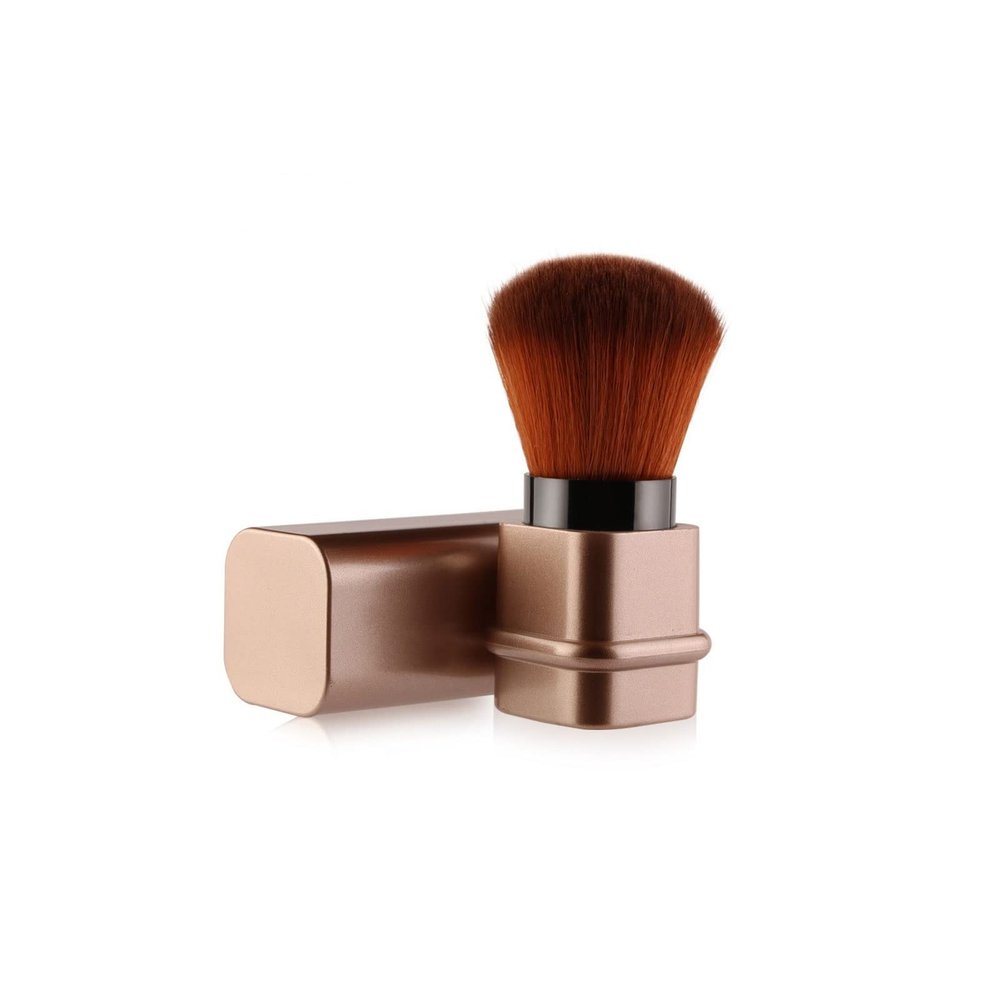 1 Piece Loose Powder Foundation Makeup Brush Mini Retractable Portable Blush Brush Makeup Brush With Cover Foundation Makeup (Color : Gold)