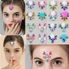 16 Clors Rainbow 3D Rhinestone Crystal Tattoo Sticker Eyebrow drill Glitter Eyeliner Eyebrow Makeup Face Eyes Diamond Temporary Tattoo for Women Festival Accessory DIY Decorations view 3
