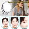 YSUEFIJO Wall Mounted Makeup Mirror, Vanity Mirror with Lights, 3X/5X/7X/10X Magnifying Vanity Mirror, Double-Sided Cosmetic Mirror, 360Adjustable Rotation, Bathroom Shaving Make Up Mirror view 2