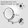 YSUEFIJO Wall Mounted Makeup Mirror, Vanity Mirror with Lights, 3X/5X/7X/10X Magnifying Vanity Mirror, Double-Sided Cosmetic Mirror, 360Adjustable Rotation, Bathroom Shaving Make Up Mirror view 3