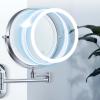YSUEFIJO Lighted Vanity Makeup Mirror, Extendable Double Side Vanity Mirror, Portable Travel Cosmetic Mirror, 3X/5X/7X/10X Magnification, Metal Frame, Bathroom Beauty Mirror view 4