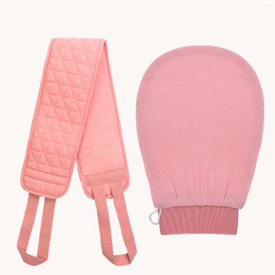 Ujicde 2pcs Deep Exfoliating Glove for Body, Women Shower Gloves Exfoliating, Shower Scrubbing Mitt for Softer Illuminate Skin, Silky Smooth Skin (Color : Pink)