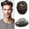 Hair System For Men Toupee Human Hair Replacement All Poly Mens Hair Piece 0.1mm Skin PU Hairpieces For Man Hair Unit Grey Brown Black Patch Wigs (7"X9", #310 3# DARK BROWN WITH 10% SYNTHETIC GREY) view 1