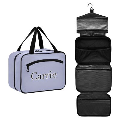 Vnurnrn Wisteria Purple Personalized Large Travel Toiletry Bag for women Makeup Organizer Bag with Hanging Hook Shower Bag for Traveling Electric Shaver Brush