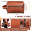 Hillban 6 Pcs Groomsmen Gift Men Travel Toiletry Bag, Bestmen Gifts Set, Leather Toiletry Bag with Side Handle Water Resistant Bathroom Supplies for Wedding Party Favor(Brown, Black, Coffee) view 2