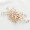 SWEETV Flower Bride Wedding Hair Comb Pearl Bridal Crystal Leaf Gold Headpiece Rhinestones Handmade Jewelry for Women and Girls view 1