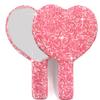 Bestbling Bling Rhinestone Heart Handheld Mirror - Portable & Dazzling Makeup Mirror for On-The-Go Touch-ups (Plastic Pink) view 1