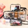 Silkfly Clear Toiletry Bag PVC Travel Cosmetic Bag with Handle Strap Makeup Pouch with Zipper Summer Vacation Salon Graduation Gift End of the Year Gifts(Black,24 Pack) view 2