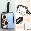 Silkfly Clear Toiletry Bag PVC Travel Cosmetic Bag with Handle Strap Makeup Pouch with Zipper Summer Vacation Salon Graduation Gift End of the Year Gifts(Black,24 Pack) view 3