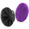 Silicone Body Scrubber 2 Pack, BEAUTAIL Shower Bath Scrubber, More Hygienic Than Traditional Loofah, Lather Nicely, Gentle Exfoliating Brush for Women Men Baby Sensitive Skin, Black+Purple view 1