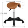 Topeakmart Saddle Stool - Adjustable Swivel Rolling Chair with Wheels & PU Leather for Spa Massage Salon Drafting Tattoo Medical Beauty Brown view 2