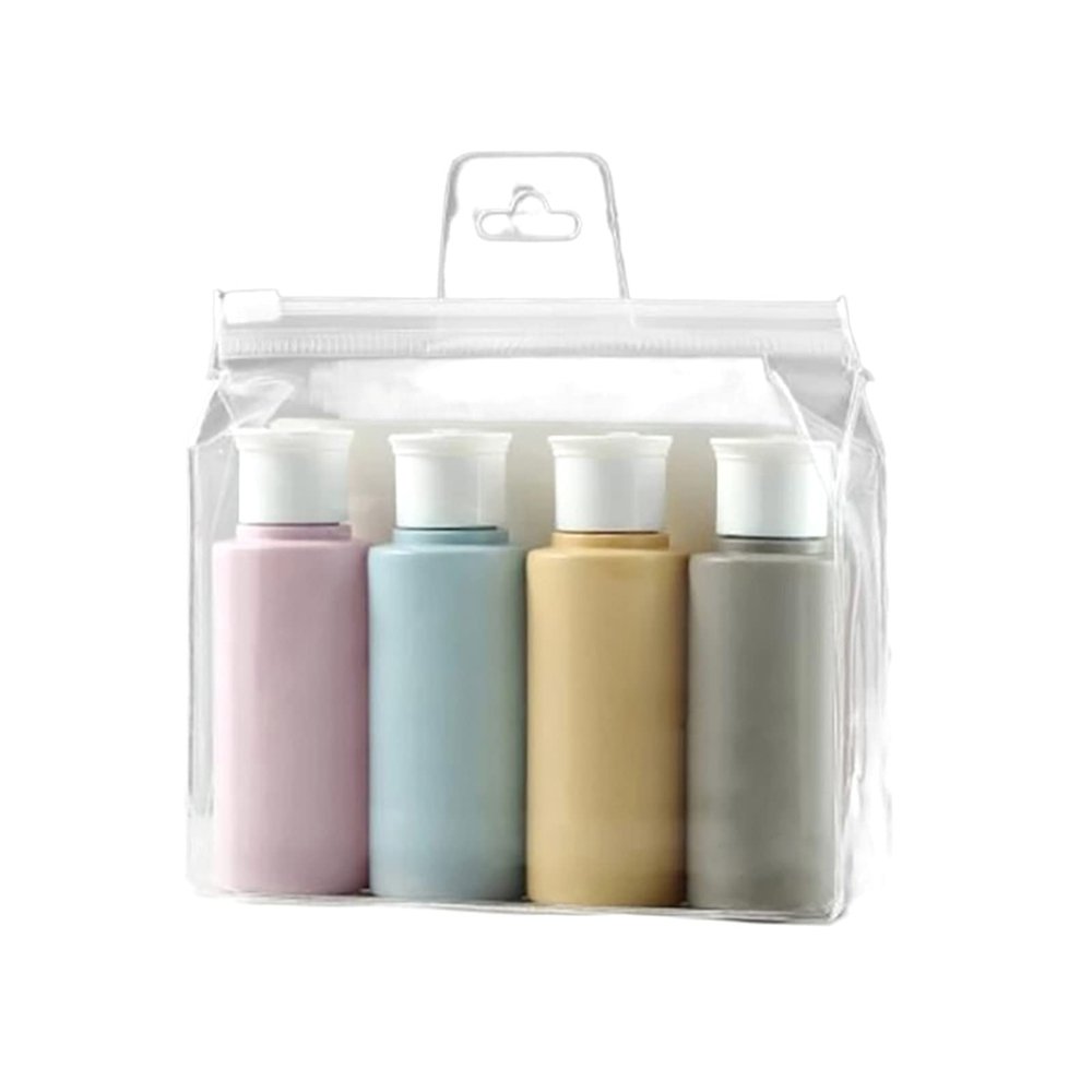 Soap Pump Dispenser Portable Empty Bottles Leak Proof Free Silicone Reusable Silicone Refillable Container Cosmetic Travel Size Toiletry Containers for Shampoo Lotion Soap (4 Pcs) Bottles Dispenser