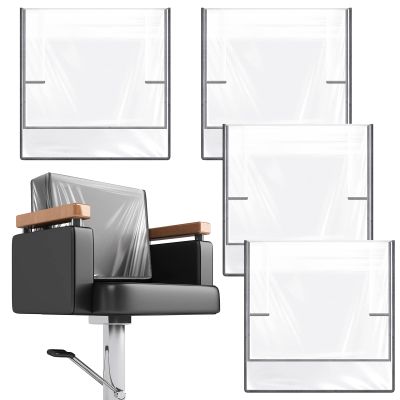 Hoolerry 4 Pcs Gray Edge Salon Chair Cover Clear Plastic Square Hairdressing Back Protectors for Fits Most Standard Back Reinforced Precision Stitched Covers to Prevent Damage Spa/Salon Chairs