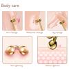 Tekson Facial Roller Massager, 3D Metal face Massage Tool for Eye Reduce Puffiness, Face Lift, Anti-Aging, Skin Tightening (Gold view 3
