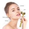 Tekson Facial Roller Massager, 3D Metal face Massage Tool for Eye Reduce Puffiness, Face Lift, Anti-Aging, Skin Tightening (Gold view 4
