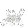 Wedding Hair Comb Hair Side Comb Hair Comb Clip 4pc Women Hair Comb Flower Pearl Hair Clip Wedding Bride Hair Accessory Girls Hair Clip Bridal Hair Comb Pins Side Comb (Color : Silver, Size : One si view 1