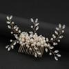 Wedding Hair Comb Hair Side Comb Hair Comb Clip 4pc Women Hair Comb Flower Pearl Hair Clip Wedding Bride Hair Accessory Girls Hair Clip Bridal Hair Comb Pins Side Comb (Color : Gold, Size : One Size view 1