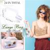 Silkfly Clear Toiletry Bag PVC Travel Cosmetic Bag with Handle Strap Makeup Pouch with Zipper Summer Vacation Salon Graduation Gift End of the Year Gifts(White,24 Pack) view 3