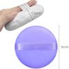 Jepeux 2 PCS large Powder puff, 5 inch cotton super soft Powder puff, washable, loose powder puff, baby powder, body puff round (Purple) view 2