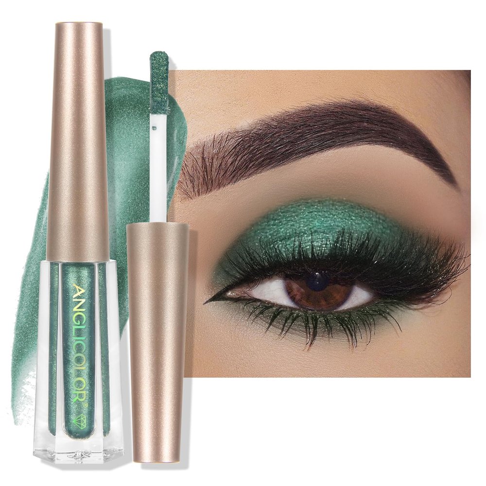 Anglicolor Liquid Glitter Eyeshadow, Long-Lasting Quick-Dry, Lightweight Smooth, Shimmer Eyeliner Pen, Cosmetics Gift for Girls and Women