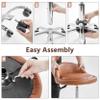 Topeakmart Rolling Salon Stool PU Leather Height Adjustable Officer Chair Swivel Drafting Work Spa Stool, Brown view 4