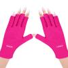 AIRSEE UV Gloves for Nail Lamp,Professional UPF50+ UV Protection Gloves for Manicures Nail Art,Fingerless Gloves That Shield Skin from The Sun and Nail Lamp(Rose Red) view 1