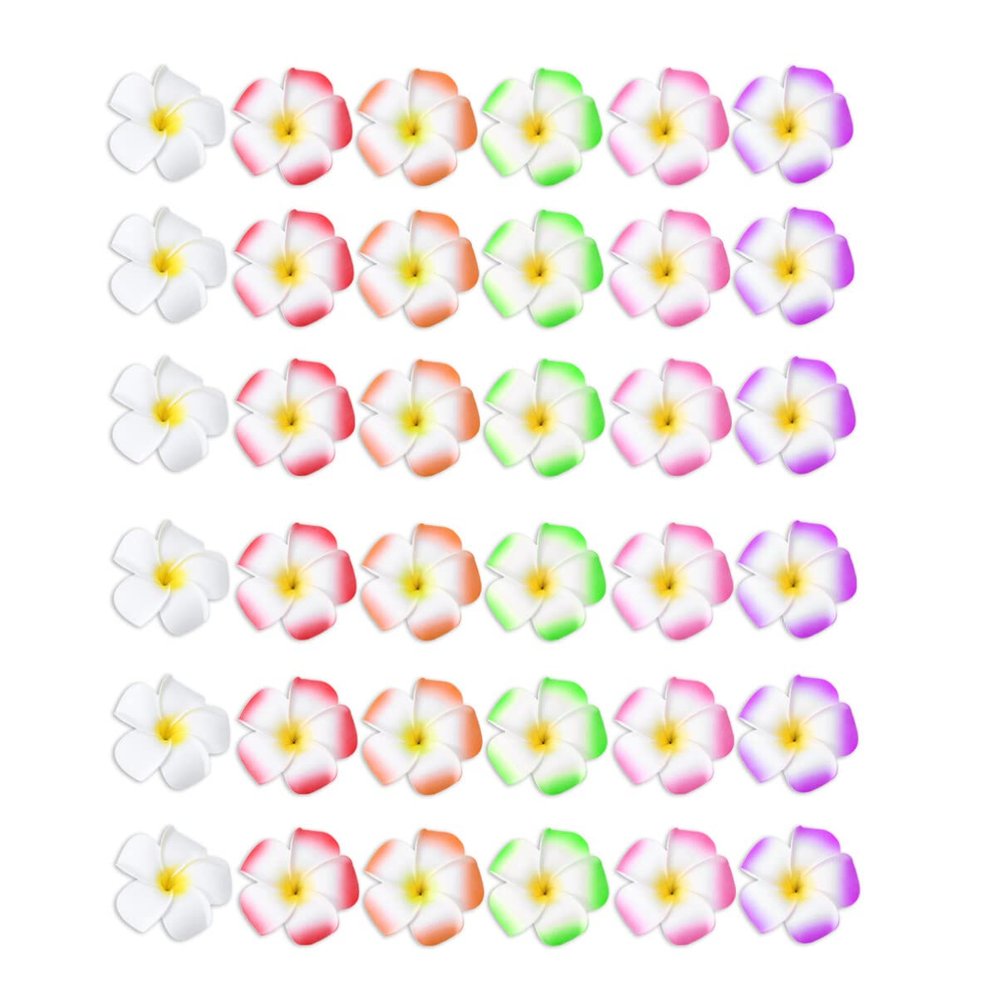 36 Pieces Hair Accessories: Plumeria Flower Clips and Hawaiian Decorations