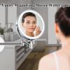 YSUEFIJO Lighted Makeup Mirror with Magnification, 8'' HD Double Sided Vanity Mirror, 360 Swivel Extendable Round Shaving Mirror, Extension Foldable Arm, Portable Illuminated Bathroom Mirror view 3