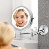 YSUEFIJO Vanity Mirror with Lights, Makeup Mirror with Magnification, Rechargeable 7'' HD Double Sided Vanity Mirror, 360 Swivel Extendable Round Shaving Mirror, Portable Travel Cosmetic Mirror view 2