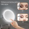 YSUEFIJO Vanity Mirror with Lights, Makeup Mirror with Magnification, Rechargeable 7'' HD Double Sided Vanity Mirror, 360 Swivel Extendable Round Shaving Mirror, Portable Travel Cosmetic Mirror view 4