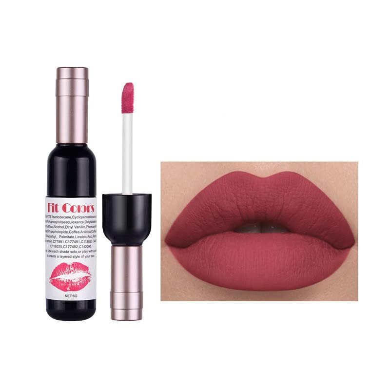 Lovelycat Wine Lipstick Red Lipstick Lipstick Set Wine Liquid Lipstick Set 6 Color Wine Liquid Lipstick Set High Durability High Color Matte Lipstick Set (04-fuchsia)