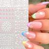 30 Sheets White Flower Nail Art Stickers 3D Pink Daisy Self Adhesive Nail Decals Acrylic Nails DIY Design Nail Stickers Spring Summer Nail Supplies for Women and Girls view 2