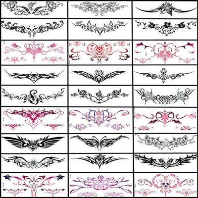 28 Sheet Sexy Temporary Tattoos for Abdomen Waist; Waterproof, Ideal for Bachelorette Parties. Temporary Fake Body Tattoos for Women and Girls