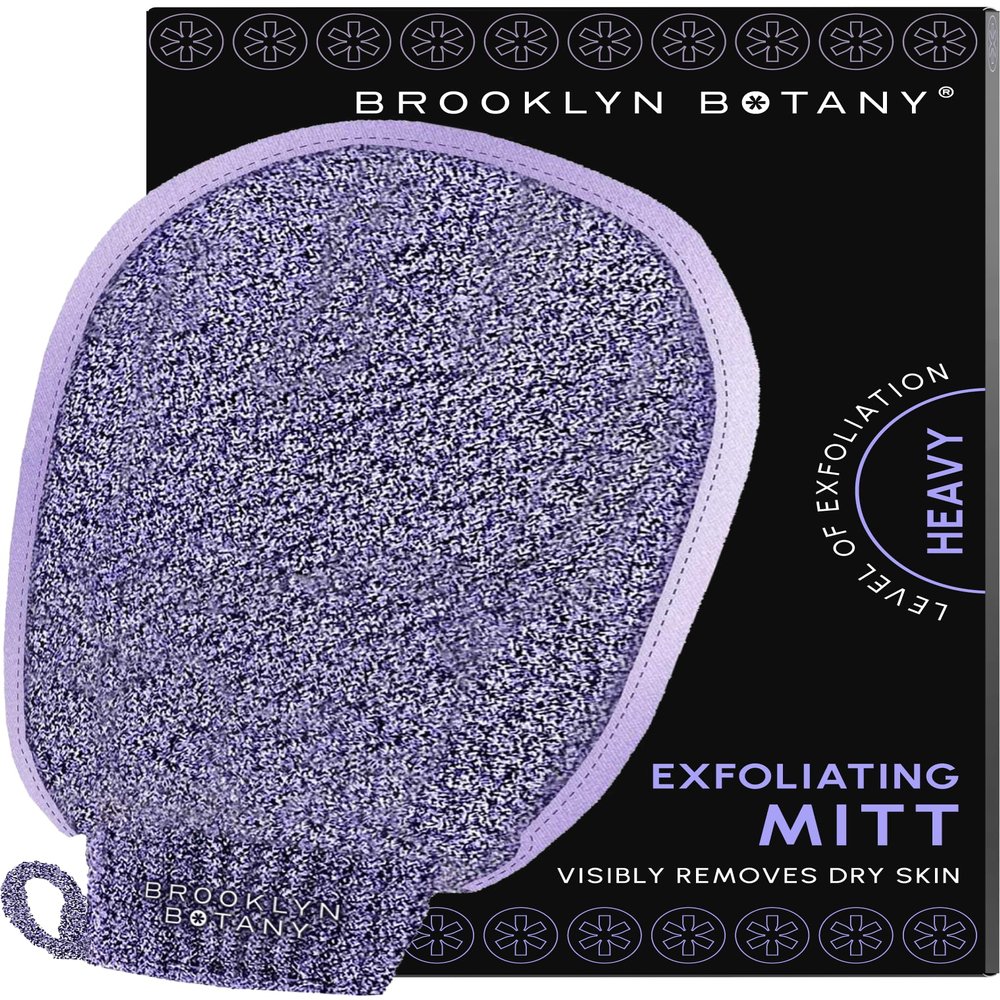 Brooklyn Botany Exfoliating Mitt for Bath and Shower  Heavy Duty Exfoliating Body Scrubber for Massage and Dead Skin Remover for Body  1 Mitt