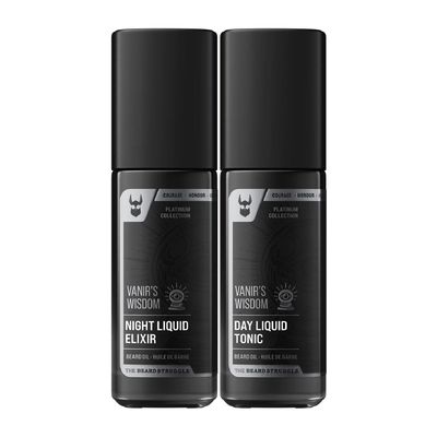 The Beard Struggle Tonic + Elixir Beard Oil Bundle - Platinum Collection - Grooming Beard Oil - Softens, Moisturizers, and Strengthens Beard Growth - Pack of 2, Vanir's Wisdom