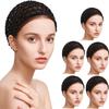 AUEAR, Mesh Crochet Hair Net Thick Short Snoods Cover Women Hairnet for Sleeping (6 Pack, Black) view 1