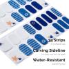 NAILOG Semi Cured Gel Nail Strips for Summer 34 pcs, Buy 2 Get 1 UV Lamp, Salon-Quality Nail Strips with Soft Gel Finish | Marine Story view 3